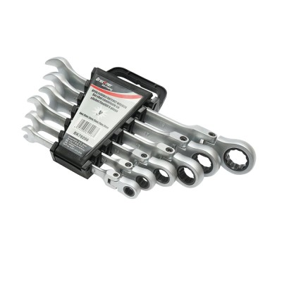 Set 6 chei combinate cu clichet articulate CrV 8-19mm Breckner Germany foto
