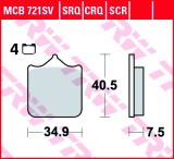 Set placute frana fata TRW MCB721SV - Aprilia RSV 1000 - Ducati Biposto - Monster - Husqvarna SM-R 450-650 - KTM SMC - SMR - SMT 690-990 (set 4 buc)