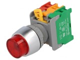 Comutator acționat prin apăsare 22mm 1 NC NO