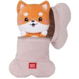 Jucarie de plus, Kawaii, Caine cu Husa in Forma de Os, 24cm