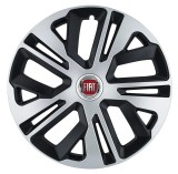 Set 4 Capace Roti 15 inchi (R15) Raven Gri-Negru, Compatibile Cu Fiat