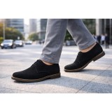 Pantofi barbati negri din piele naturala &ndash; stil casual elegant, comozi zilnic 336NVEL