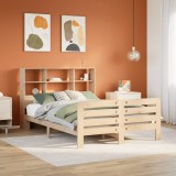 VidaXL Cadru de pat fără saltea, 135x190 cm, lemn masiv de pin