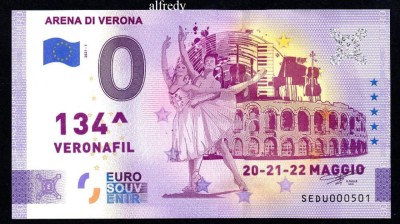 ITALIA 2021 0 EURO SOUVENIR, Verona, Arena, UNC foto
