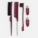 Set de Piepteni și Clame de Păr, 5 buc, Bordo, CMCLASS