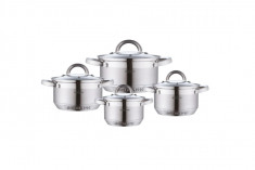 Set oale inox 8 piese Bohmann, 6.5L 3.9L 2.9L,2.1L, 7 straturi, compatibil cu inductie foto