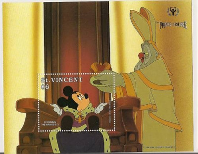 St.Vincent - Prince &amp;amp; Pauper, Cartoon, Disney, perf.sheet, MNH AD.004 foto