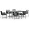 Set mobilier gradina cu perne, 7 piese, negru, poliratan &amp; otel