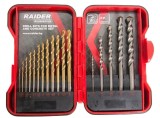 Set burghie pentru metal si zidarie &Oslash;1.5-10mm 17 piese, Raider 157796
