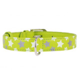 Zgardă reflectorizantă din piele cu steluţe, verde 27 &ndash; 36 cm, 15 mm, COLLAR