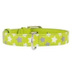 Zgarda reflectorizanta din piele cu stelute, verde 27 ? 36 cm, 15 mm foto