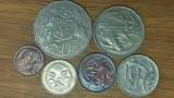 Australia - set de colectie exotic- 1 2 5 10 20 50 cents / centi 1966-2007 - superbe !