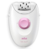 Epilator Braun Silk-&eacute;pil 1 1-000, Soft Lift, 20 pensete, 1 viteza, Alb