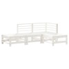 Set mobilier relaxare de gradina, 4 piese, alb, lemn masiv pin