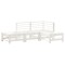 Set mobilier relaxare de gradina, 4 piese, alb, lemn masiv pin