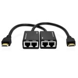 Set doua adaptoare HDMI 1080p la 4 x RJ45 lan, negru