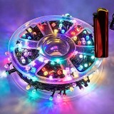 Cumpara ieftin Instalatie Luminoasa LED + Bricheta Metalica Pentru Torturi Sarbatori, 8 Jocuri de Lumini, Impermeabila IP44, Multicolor, 80 m