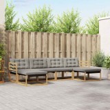 vidaXL Set de canapele de exterior cu pernă 6 pcs Alb și gri deschis 3388937