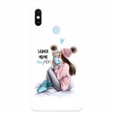 Husa silicon pentru Xiaomi Mi A2 Lite, Super Mom With Boy