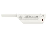 Conector banană 4mm 32A 1kV alb cu izolație aurit