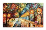 Tablou 3D pereche de indragostiti pictat manual living, dormitor, Vis implinit, 100x60cm ulei pe panza, Leonard Covaci