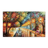 Tablou 3D pereche de indragostiti pictat manual living, dormitor, Vis implinit, 100x60cm ulei pe panza, Leonard Covaci