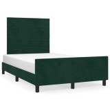 Cumpara ieftin Cadru de pat fara saltea verde inchis 120x190 cm catifea