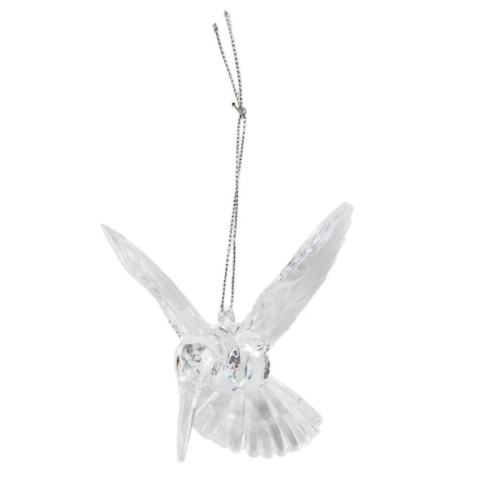 Decoratiune Craciun, tip pasare, transparent, 7 x 10 x 9.5 cm, 31192033