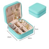Cumpara ieftin Organizator Bijuterii Călătorie RegalSmart, Turcoaz, 10x10x5 cm, Cu Fermoar, Compact