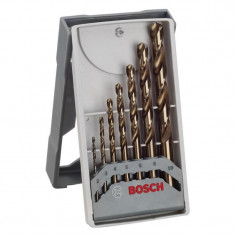 Set de 7 burghie pentru metal Mini-X-Line HSS-Co Bosch, diametre 2-10 mm, prindere cilindrica