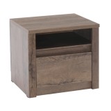 Cumpara ieftin Noptiera mdf maro stejar lefkas inchis Montana 50x43x46 cm