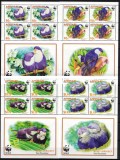 AITUTAKI 2002 - Pasari protejate, Papagalul albastru din Polinezia franceza / serie completa nestampilata in blocuri (Michel 36&euro;), Nestampilat