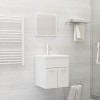 VidaXL Set mobilier de baie, alb extralucios, lemn prelucrat