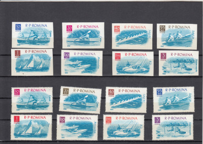 ROMANIA 1961 LP 538 LP 538 a SPORTURI NAUTICE DANTELATE SI NEDANTELATE SERII MNH foto