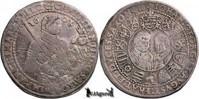1603 HB, 1 Thaler - Cristian al II-lea - Ioan George I, - Electoratul Saxoniei foto