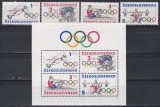 Cehoslovacia 1984 - Jocurile Olimpice - Los Angeles, Serie + Colita, MNH