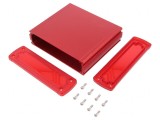 Carcasă universală aluminiu roșu 146,6mm x 129mm x 41,6mm