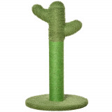 PawHut Arbore de Zg&acirc;riat pentru Pisici, Design Cactus cu Sisal, Ideal pentru Pisici Adulte și Pui, 40x40x65cm, Verde | Aosom Romania