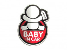 Abtibild TS-125 &amp;quot;BABY IN CAR&amp;quot; fond rosu TerraCars foto