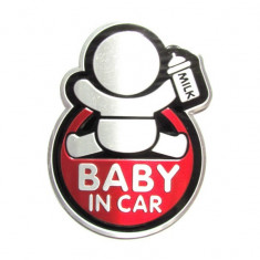 Abtibild TS-125 "BABY IN CAR" fond rosu