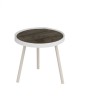 Masa laterala Sezar Alb/Nuc 38.5x38.5x45cm, PAL melaminat, picioare lemn, design modern, masuta cafea living