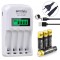Incarcator Batmax Smart LED Charger + 4 acumulatori AAA 1100mAh
