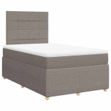 Cumpara ieftin Pat box spring cu saltea, taupe, 120x190 cm material textil
