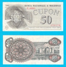 Moldova (p#1) 50 Cupon 1992 XF &#039;Ȋnlocuitorul Rublei Sovietice&#039; serie: C.0003 470178