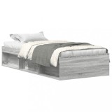 Cumpara ieftin Cadru de pat mic single, sonoma gri, 75x190 cm
