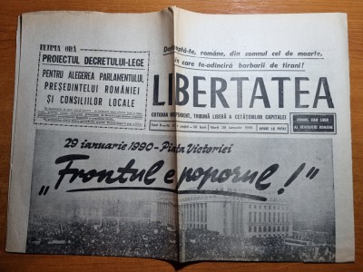 Libertatea 30 ianuarie 1990-piata victoriei,frontul e poporul foto