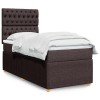 VidaXL Pat box spring cu saltea, maro &icirc;nchis, 100x200 cm, textil