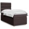 vidaXL Pat box spring cu saltea, maro &icirc;nchis, 100x200 cm, textil