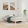 VidaXL Cadru de pat cu mese laterale Alb 90 x 220 cm Lemn de pin masiv 873242