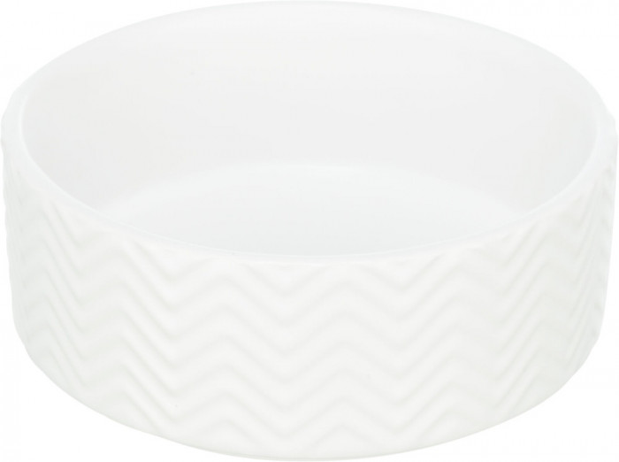 Castron Ceramic, Pentru Caini, 0.4 l 13 cm, Alb, 25023